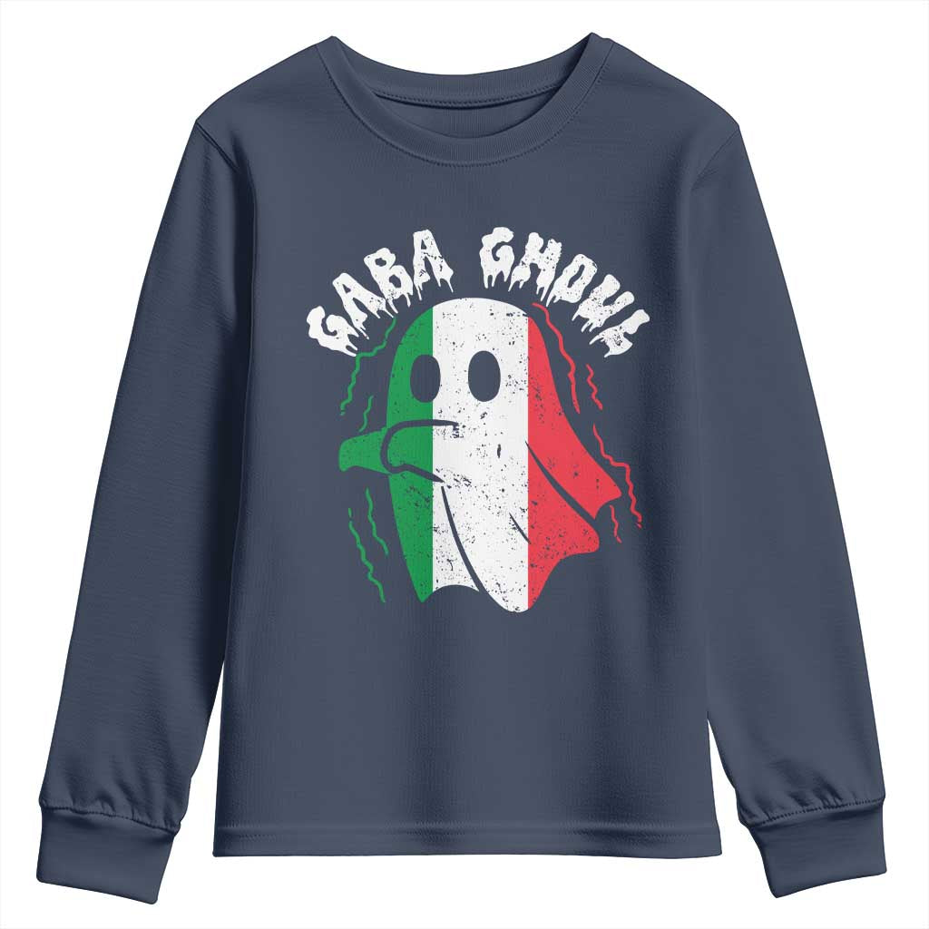Gabagool Ghost Italian Youth Sweatshirt Funny Halloween Costume Gaba Ghoul Pun - Wonder Print Shop