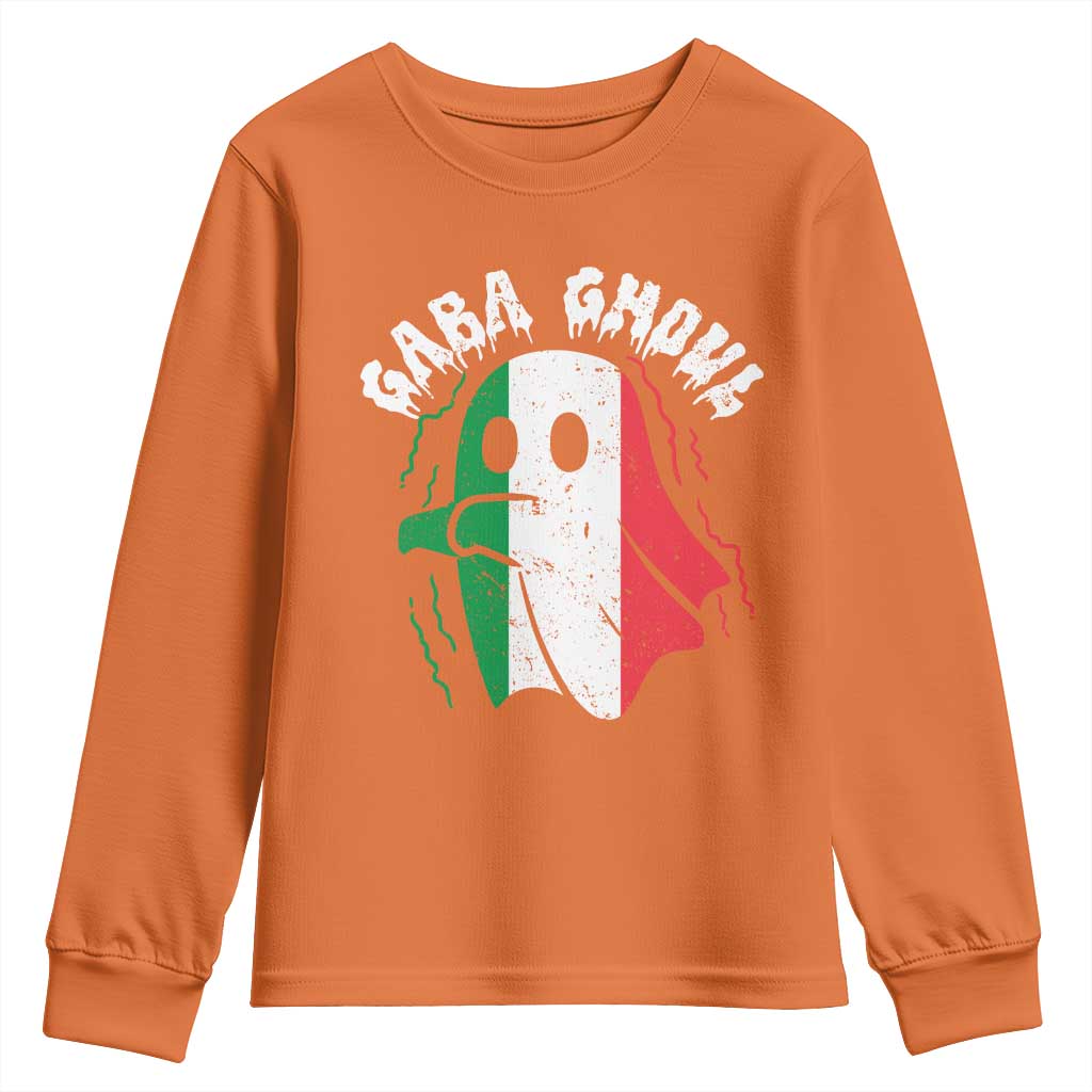 Gabagool Ghost Italian Youth Sweatshirt Funny Halloween Costume Gaba Ghoul Pun - Wonder Print Shop