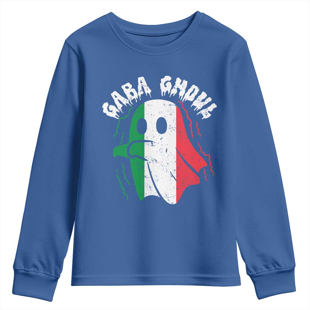 Gabagool Ghost Italian Youth Sweatshirt Funny Halloween Costume Gaba Ghoul Pun - Wonder Print Shop
