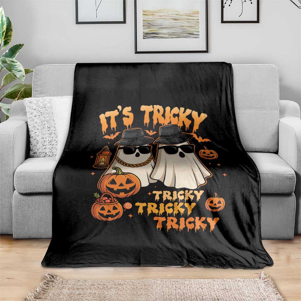 Funny Ghost Throw Blanket It's Tricky Tricky Tricky 90s Nostalgia Halloween Costume - Wonder Print Shop