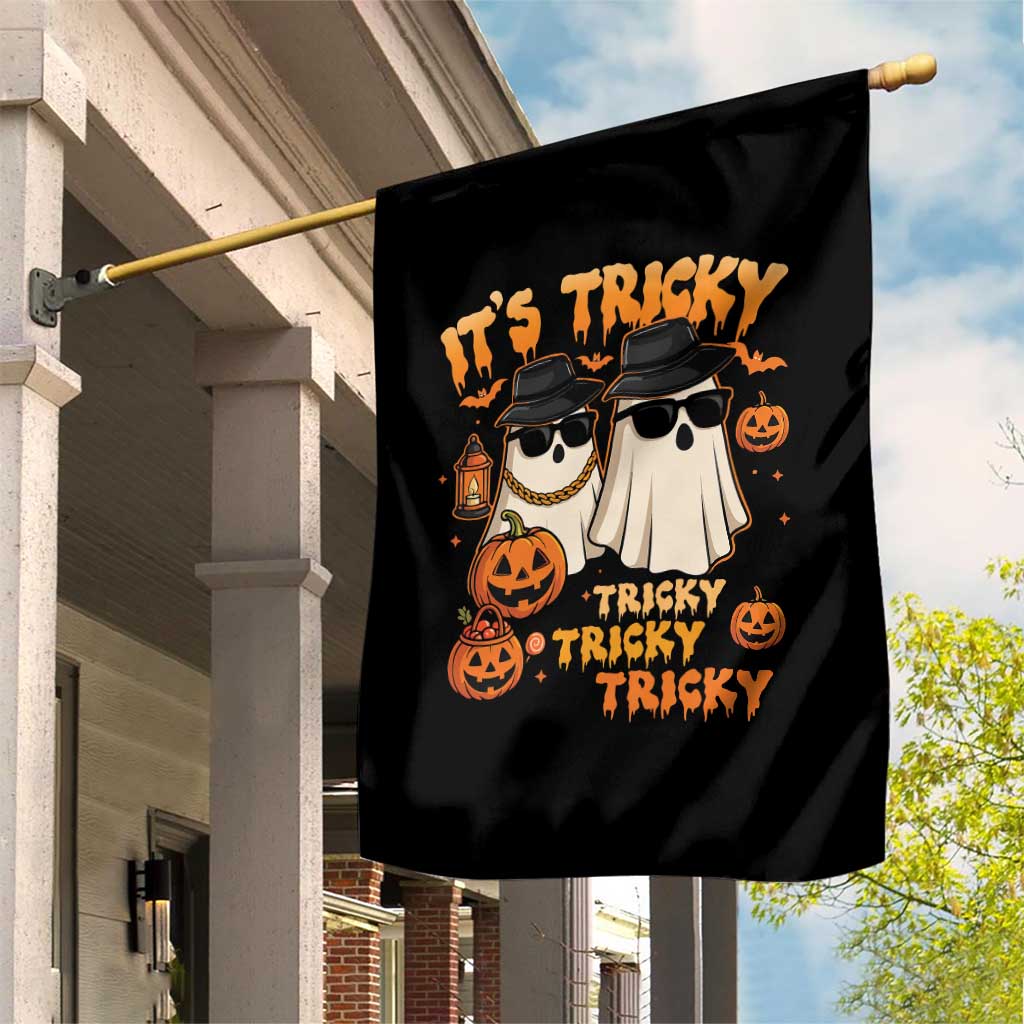 Funny Ghost Garden Flag It's Tricky Tricky Tricky 90s Nostalgia Halloween Costume - Wonder Print Shop
