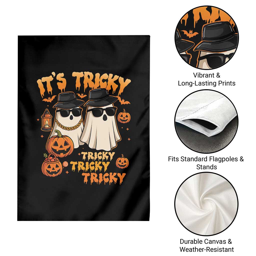 Funny Ghost Garden Flag It's Tricky Tricky Tricky 90s Nostalgia Halloween Costume - Wonder Print Shop