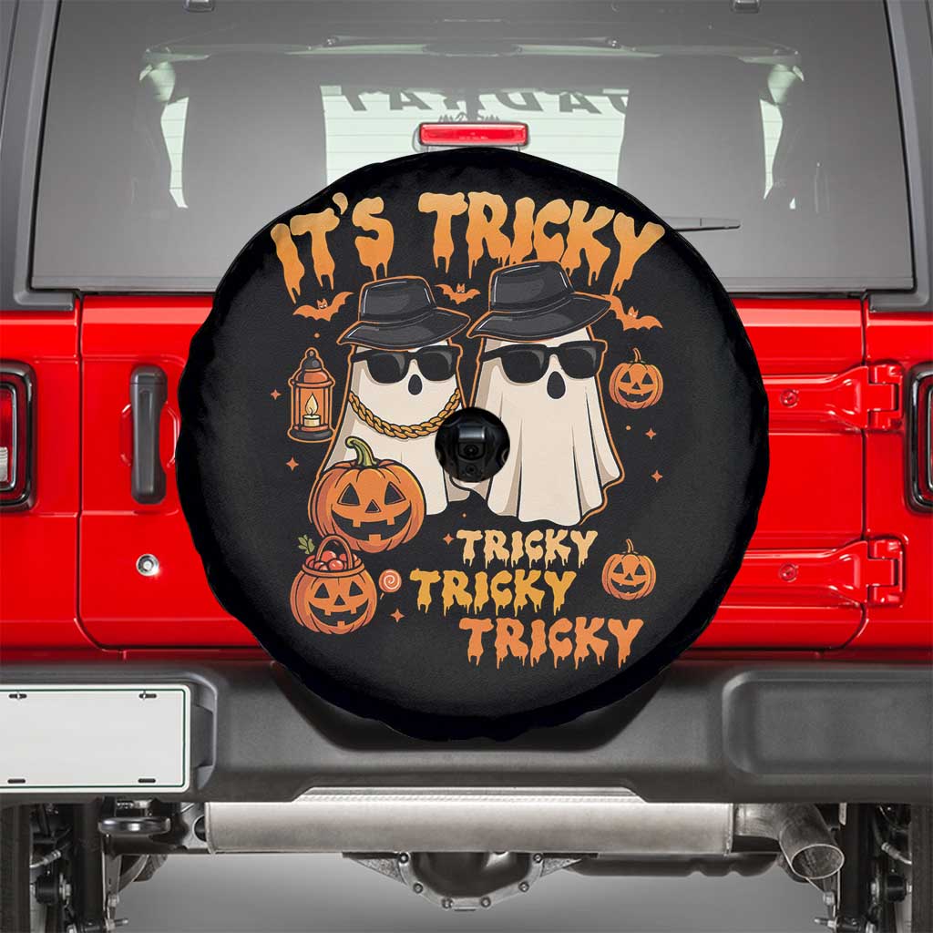 Funny Ghost Spare Tire Cover It's Tricky Tricky Tricky 90s Nostalgia Halloween Costume - Wonder Print Shop