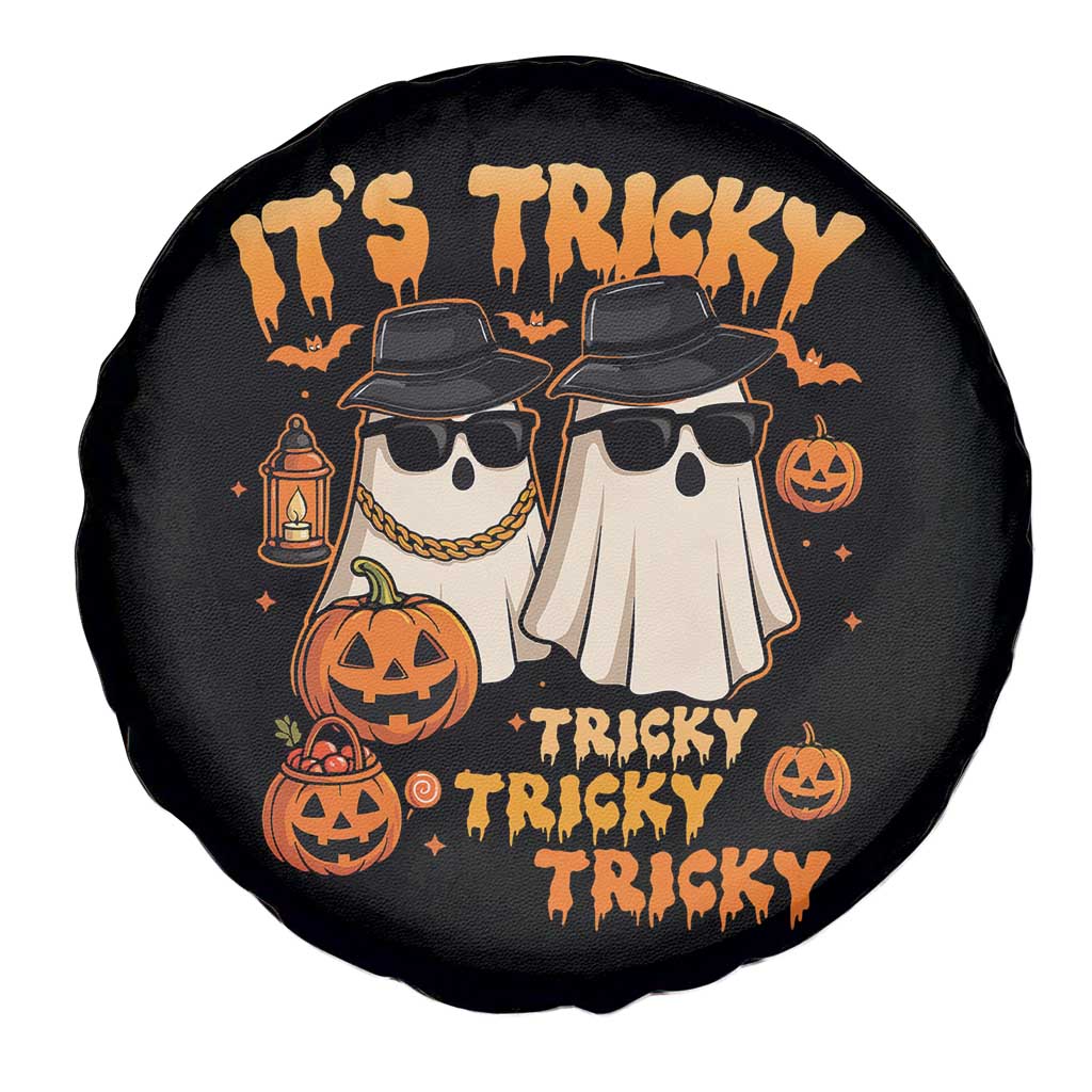 Funny Ghost Spare Tire Cover It's Tricky Tricky Tricky 90s Nostalgia Halloween Costume - Wonder Print Shop