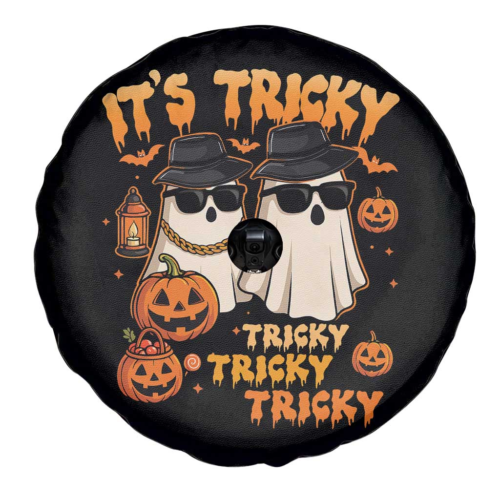 Funny Ghost Spare Tire Cover It's Tricky Tricky Tricky 90s Nostalgia Halloween Costume - Wonder Print Shop