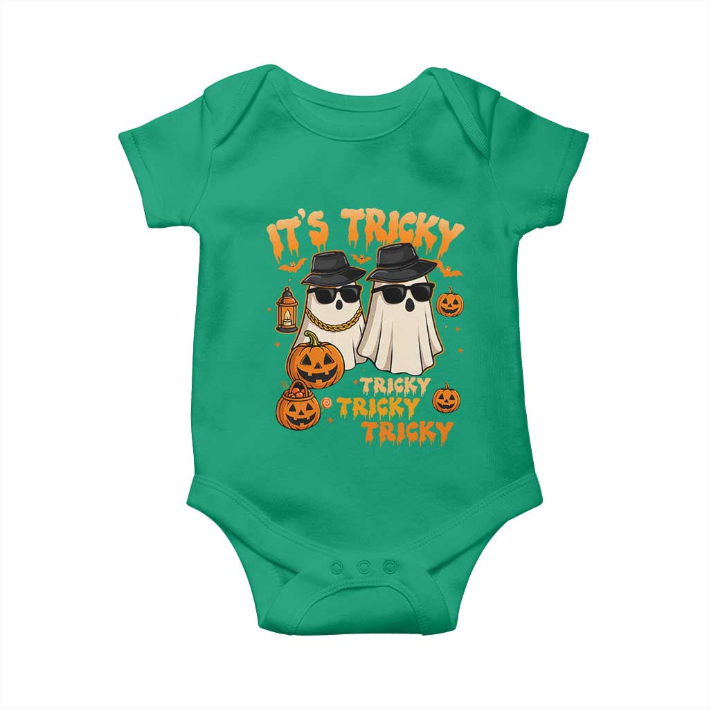 Funny Ghost Baby Onesie It's Tricky Tricky Tricky 90s Nostalgia Halloween Costume - Wonder Print Shop