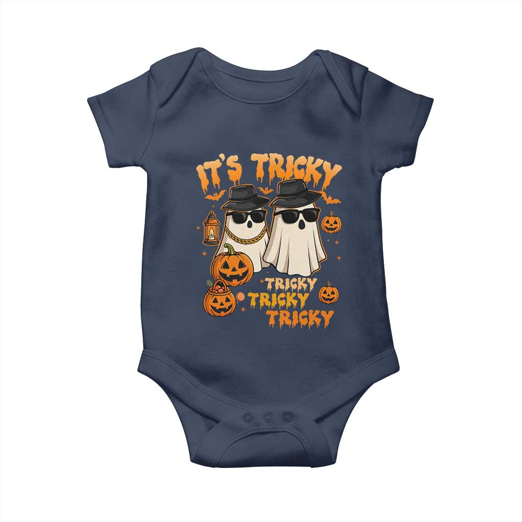 Funny Ghost Baby Onesie It's Tricky Tricky Tricky 90s Nostalgia Halloween Costume - Wonder Print Shop
