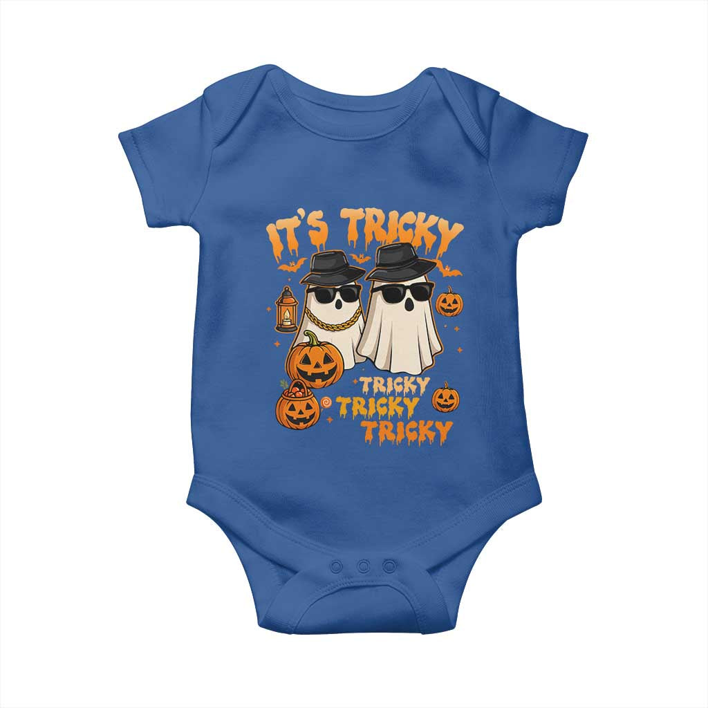 Funny Ghost Baby Onesie It's Tricky Tricky Tricky 90s Nostalgia Halloween Costume - Wonder Print Shop