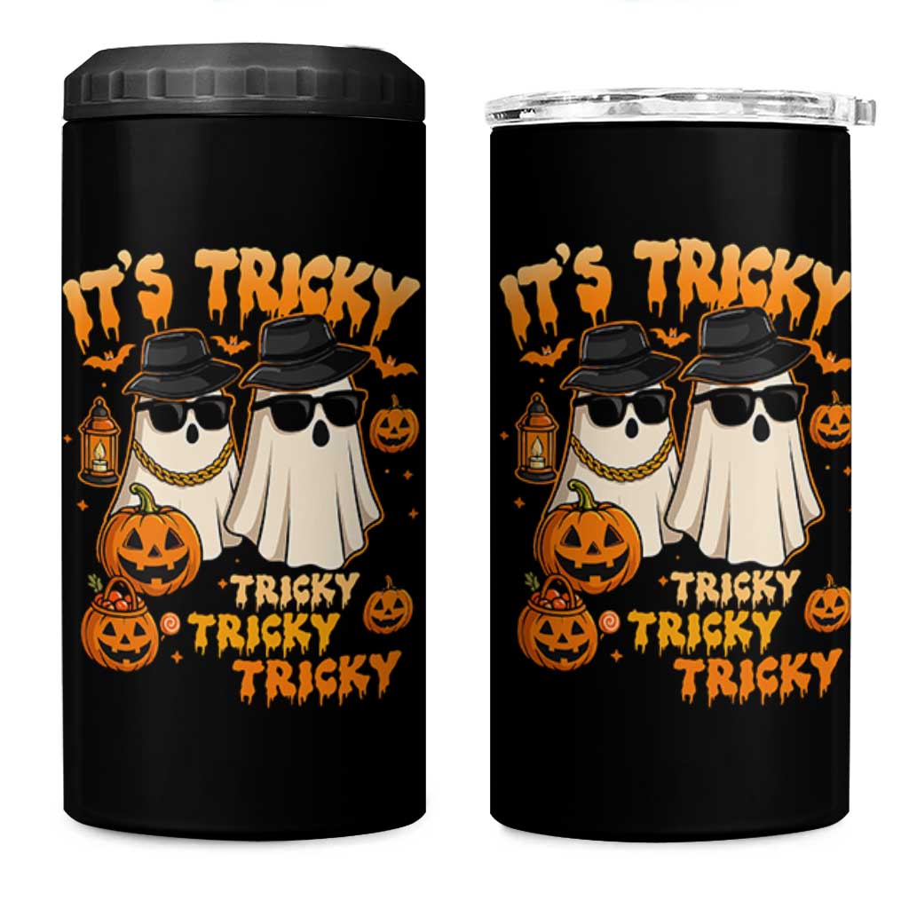 Funny Ghost 4 in 1 Can Cooler Tumbler It's Tricky Tricky Tricky 90s Nostalgia Halloween Costume - Wonder Print Shop