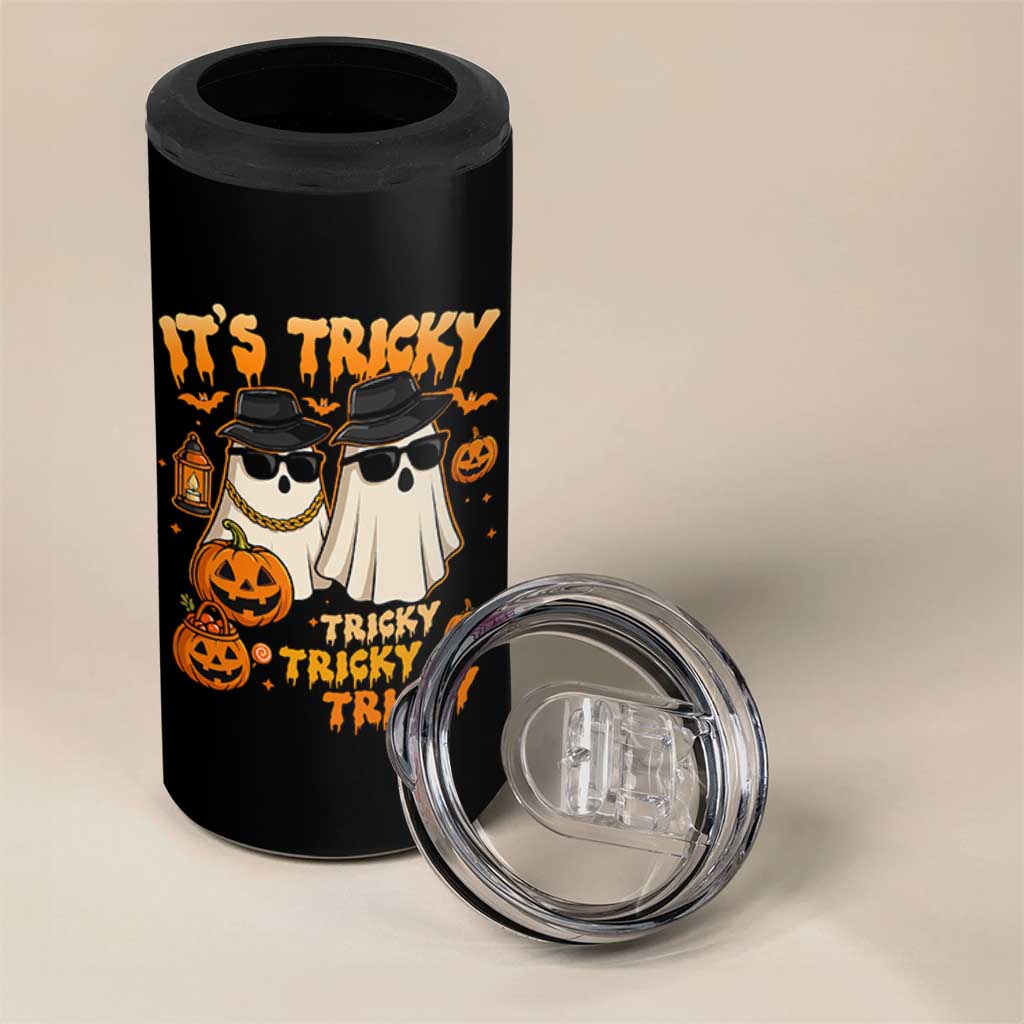 Funny Ghost 4 in 1 Can Cooler Tumbler It's Tricky Tricky Tricky 90s Nostalgia Halloween Costume - Wonder Print Shop