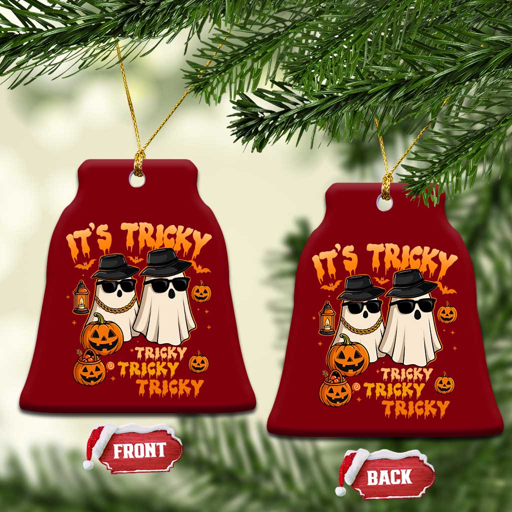Funny Ghost Ceramic Ornament It's Tricky Tricky Tricky 90s Nostalgia Halloween Costume - Wonder Print Shop
