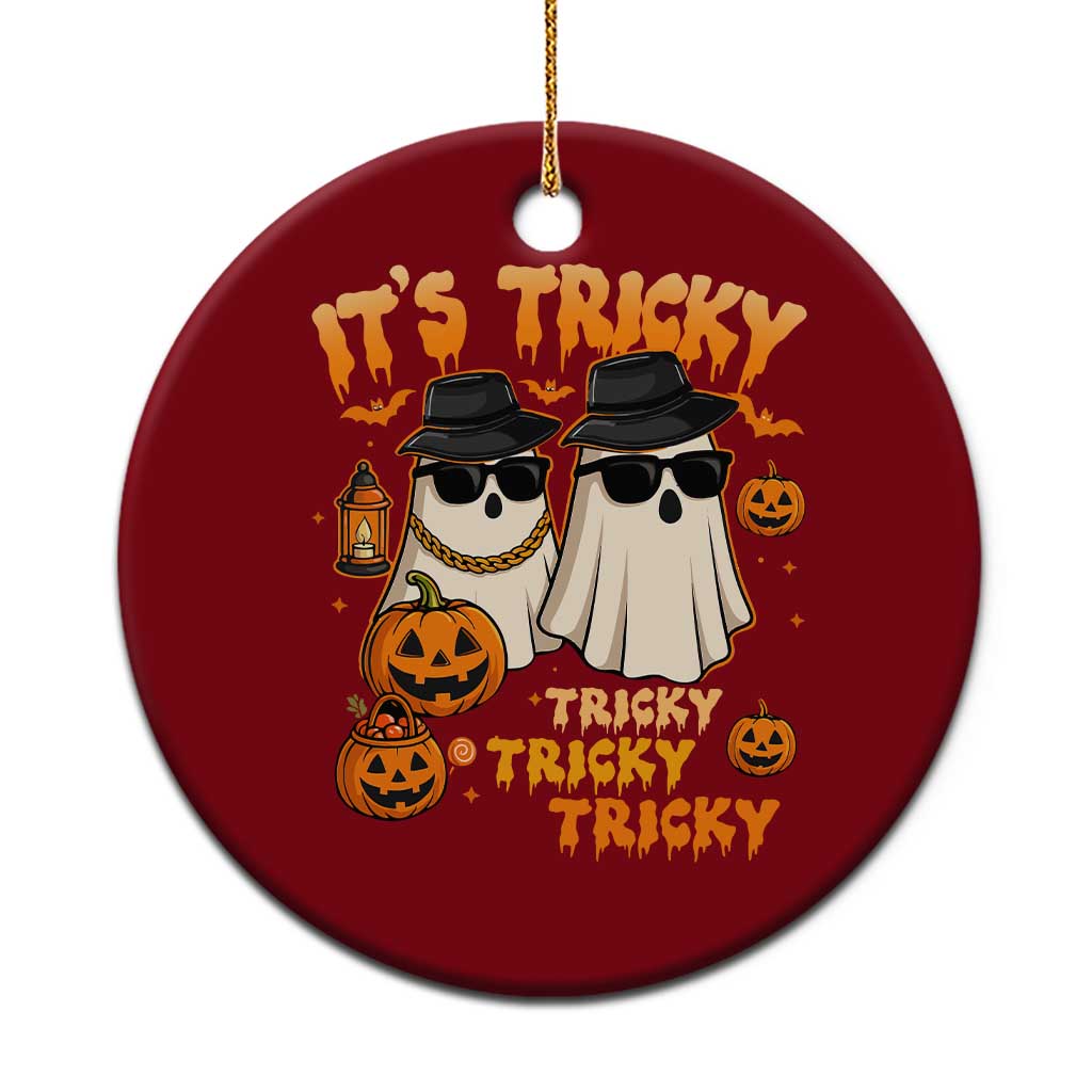 Funny Ghost Ceramic Ornament It's Tricky Tricky Tricky 90s Nostalgia Halloween Costume - Wonder Print Shop