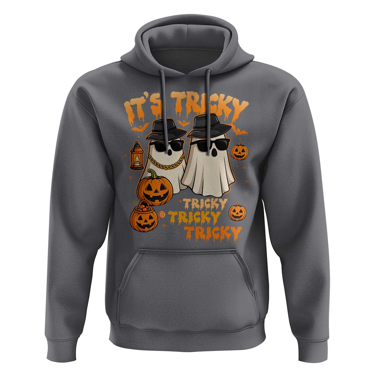 Funny Ghost Hoodie It's Tricky Tricky Tricky 90s Nostalgia Halloween Costume - Wonder Print Shop