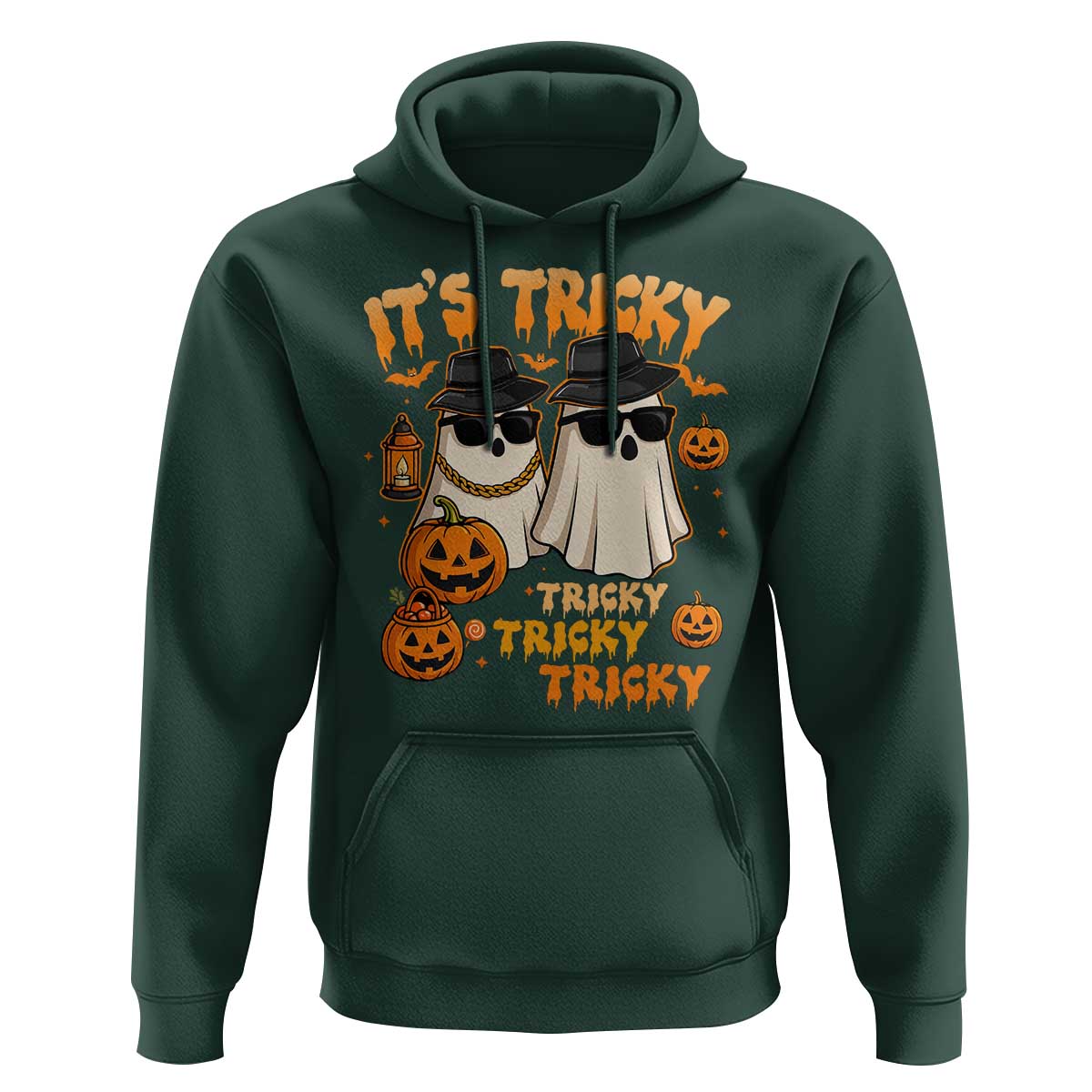 Funny Ghost Hoodie It's Tricky Tricky Tricky 90s Nostalgia Halloween Costume - Wonder Print Shop