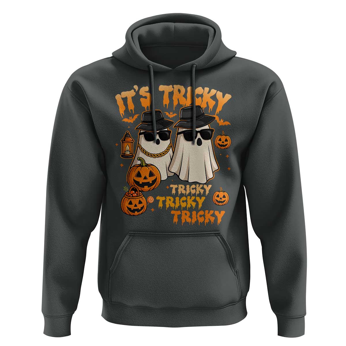 Funny Ghost Hoodie It's Tricky Tricky Tricky 90s Nostalgia Halloween Costume - Wonder Print Shop