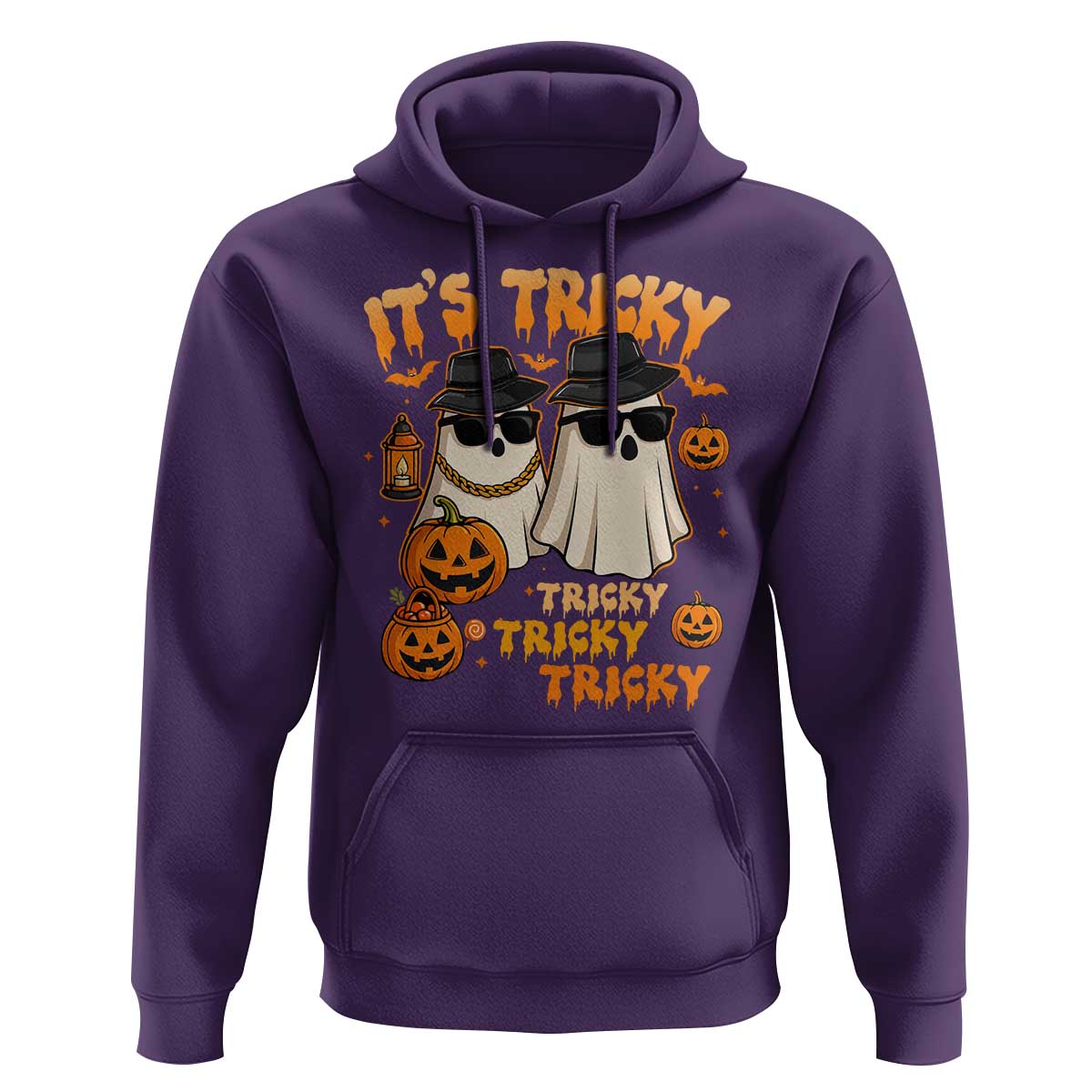 Funny Ghost Hoodie It's Tricky Tricky Tricky 90s Nostalgia Halloween Costume - Wonder Print Shop