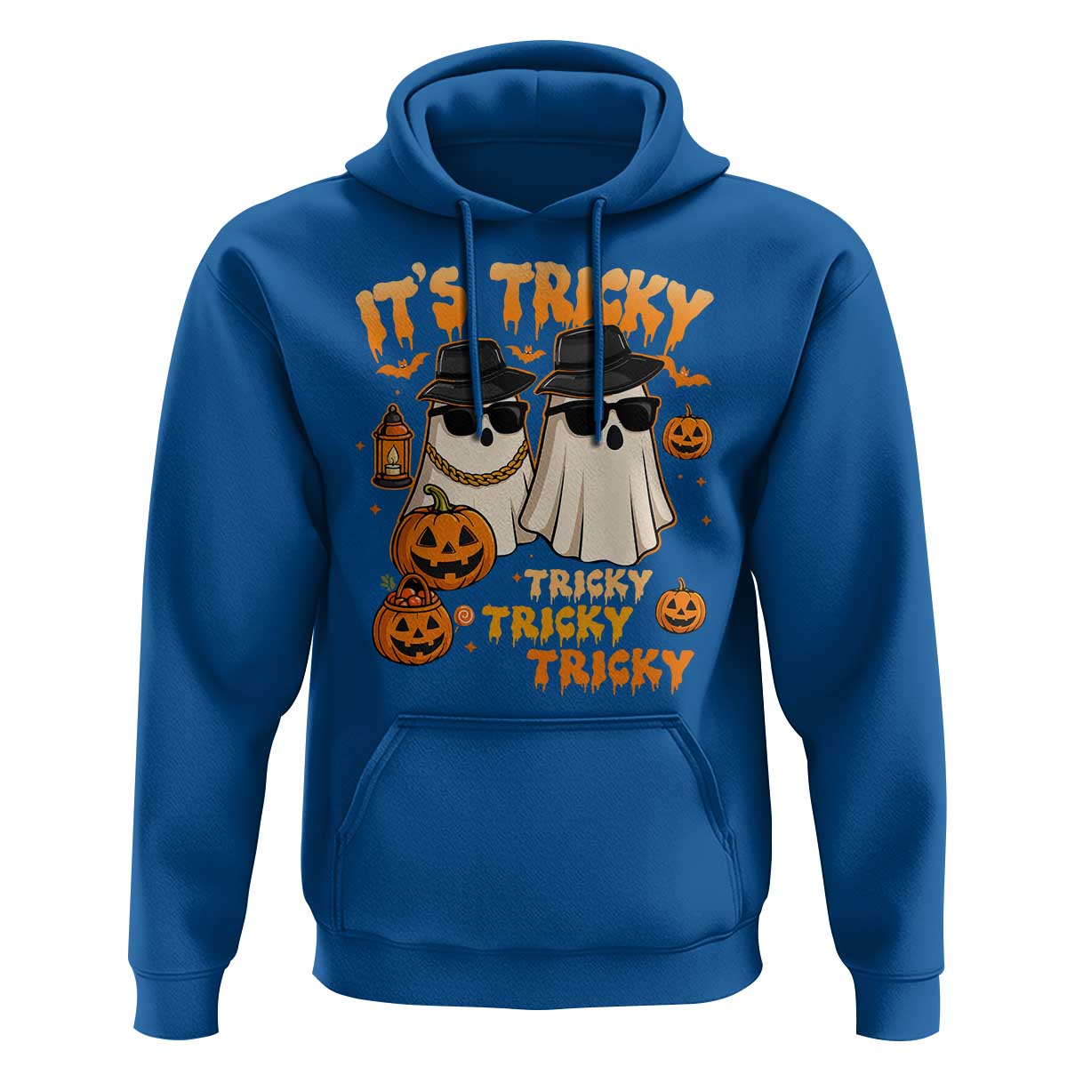 Funny Ghost Hoodie It's Tricky Tricky Tricky 90s Nostalgia Halloween Costume - Wonder Print Shop