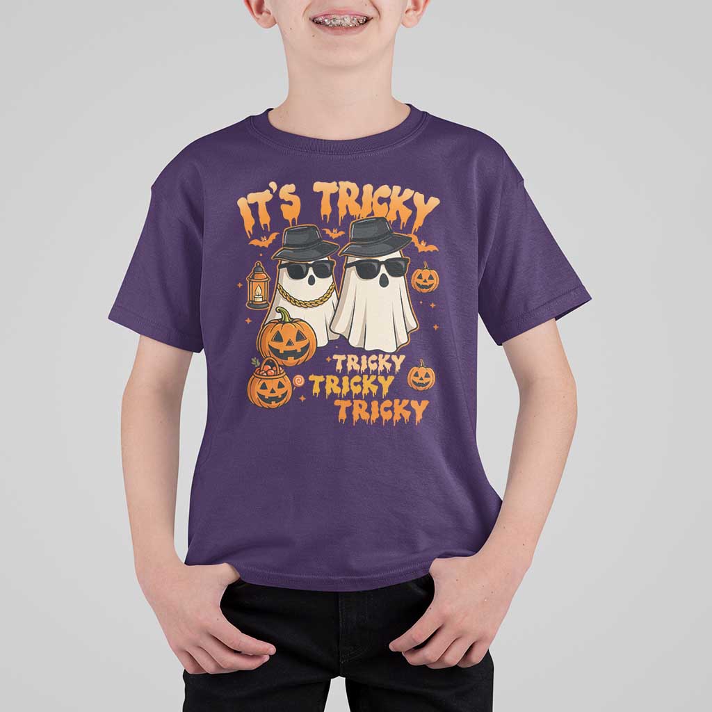 Funny Ghost T Shirt For Kid It's Tricky Tricky Tricky 90s Nostalgia Halloween Costume - Wonder Print Shop
