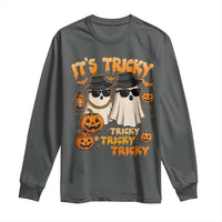 Funny Ghost Long Sleeve Shirt It's Tricky Tricky Tricky 90s Nostalgia Halloween Costume - Wonder Print Shop