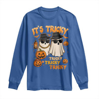 Funny Ghost Long Sleeve Shirt It's Tricky Tricky Tricky 90s Nostalgia Halloween Costume - Wonder Print Shop