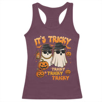 Funny Ghost Racerback Tank Top It's Tricky Tricky Tricky 90s Nostalgia Halloween Costume - Wonder Print Shop