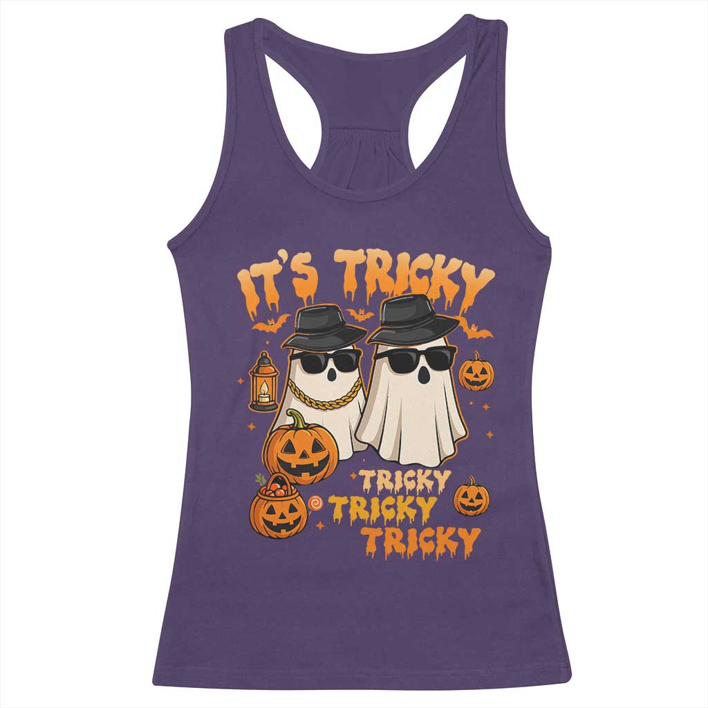 Funny Ghost Racerback Tank Top It's Tricky Tricky Tricky 90s Nostalgia Halloween Costume - Wonder Print Shop