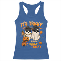 Funny Ghost Racerback Tank Top It's Tricky Tricky Tricky 90s Nostalgia Halloween Costume - Wonder Print Shop