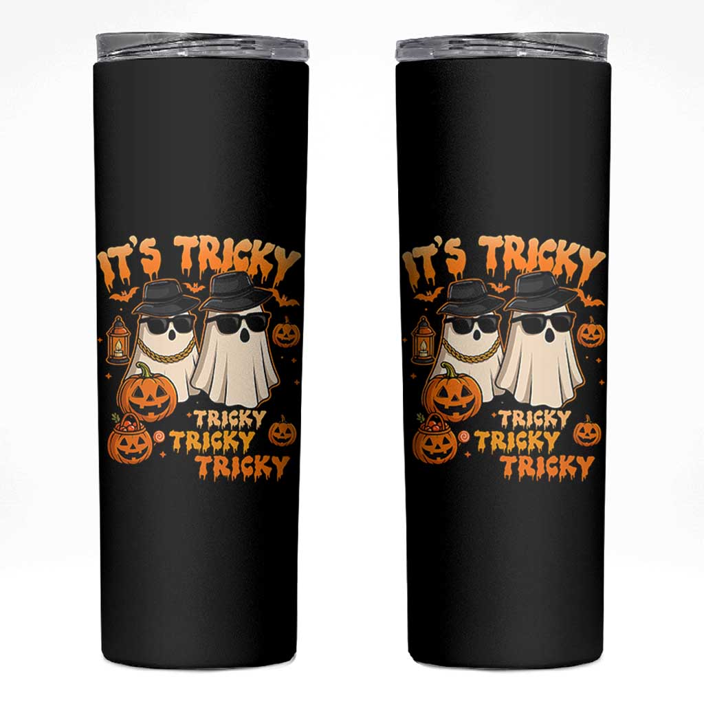 Funny Ghost Skinny Tumbler It's Tricky Tricky Tricky 90s Nostalgia Halloween Costume - Wonder Print Shop