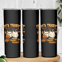 Funny Ghost Skinny Tumbler It's Tricky Tricky Tricky 90s Nostalgia Halloween Costume - Wonder Print Shop
