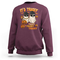 Funny Ghost Sweatshirt It's Tricky Tricky Tricky 90s Nostalgia Halloween Costume - Wonder Print Shop