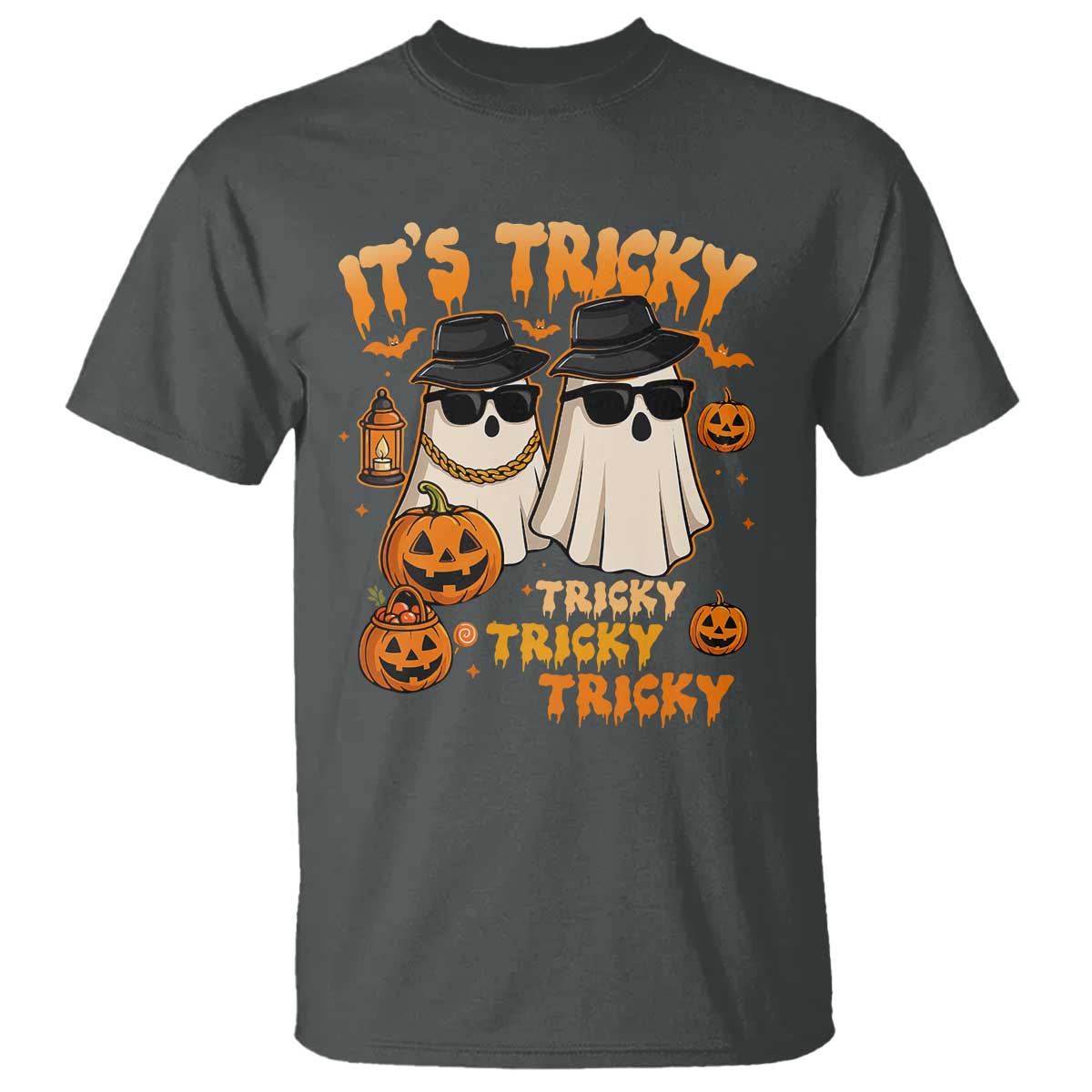 Funny Ghost T Shirt It's Tricky Tricky Tricky 90s Nostalgia Halloween Costume - Wonder Print Shop