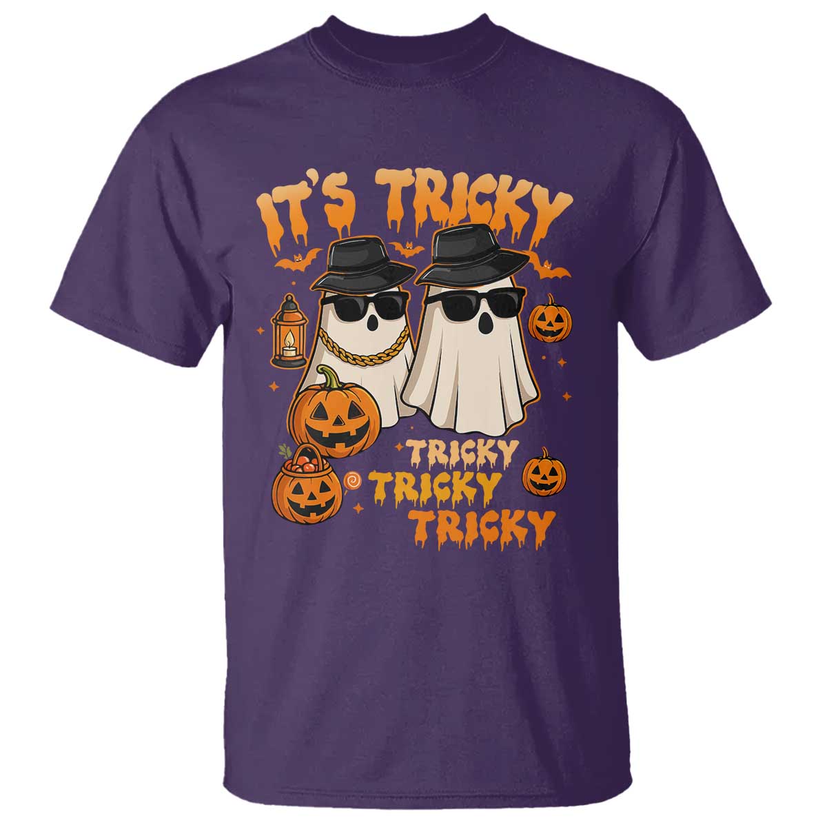 Funny Ghost T Shirt It's Tricky Tricky Tricky 90s Nostalgia Halloween Costume - Wonder Print Shop