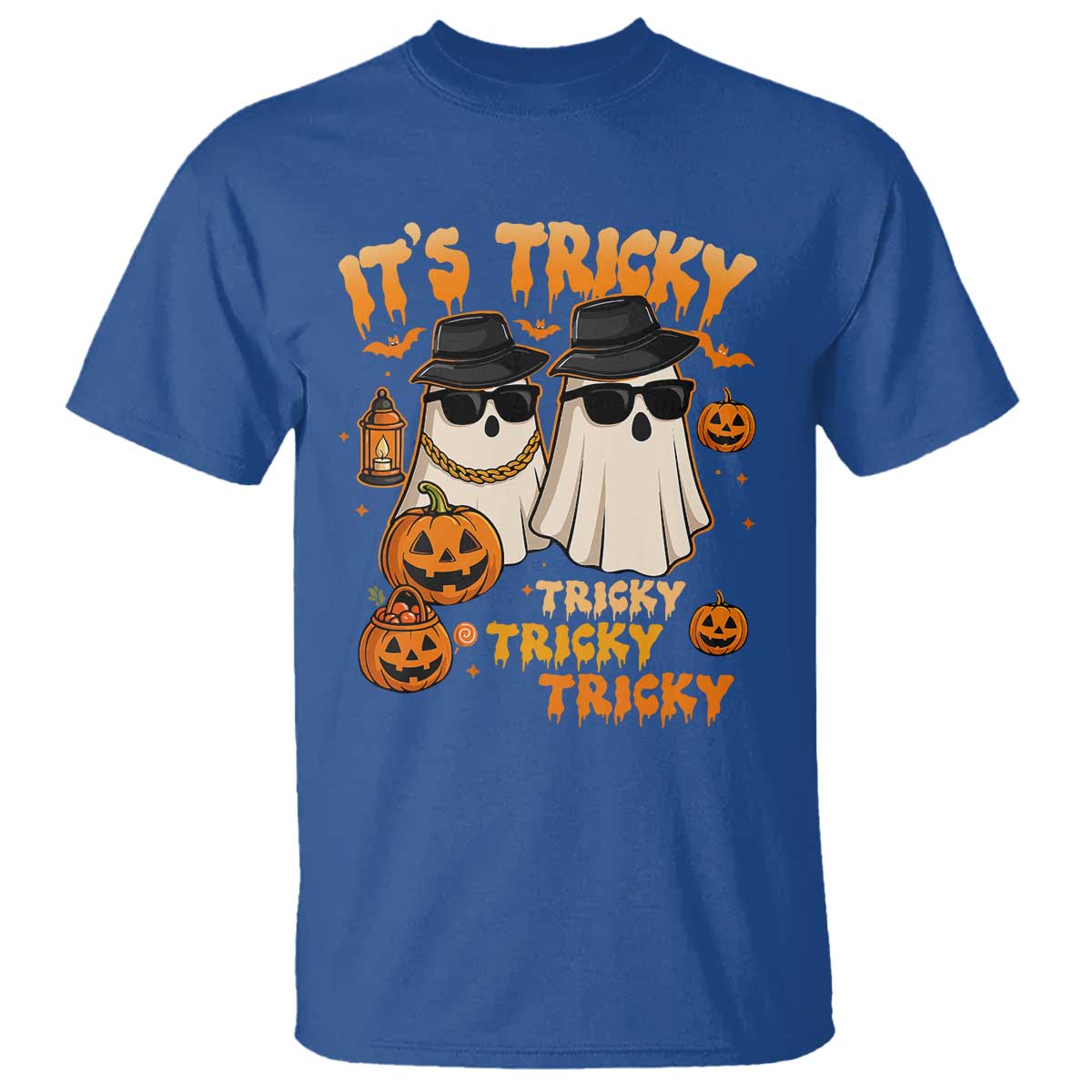 Funny Ghost T Shirt It's Tricky Tricky Tricky 90s Nostalgia Halloween Costume - Wonder Print Shop