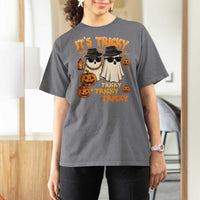 Funny Ghost T Shirt For Women It's Tricky Tricky Tricky 90s Nostalgia Halloween Costume - Wonder Print Shop