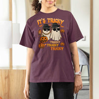 Funny Ghost T Shirt For Women It's Tricky Tricky Tricky 90s Nostalgia Halloween Costume - Wonder Print Shop