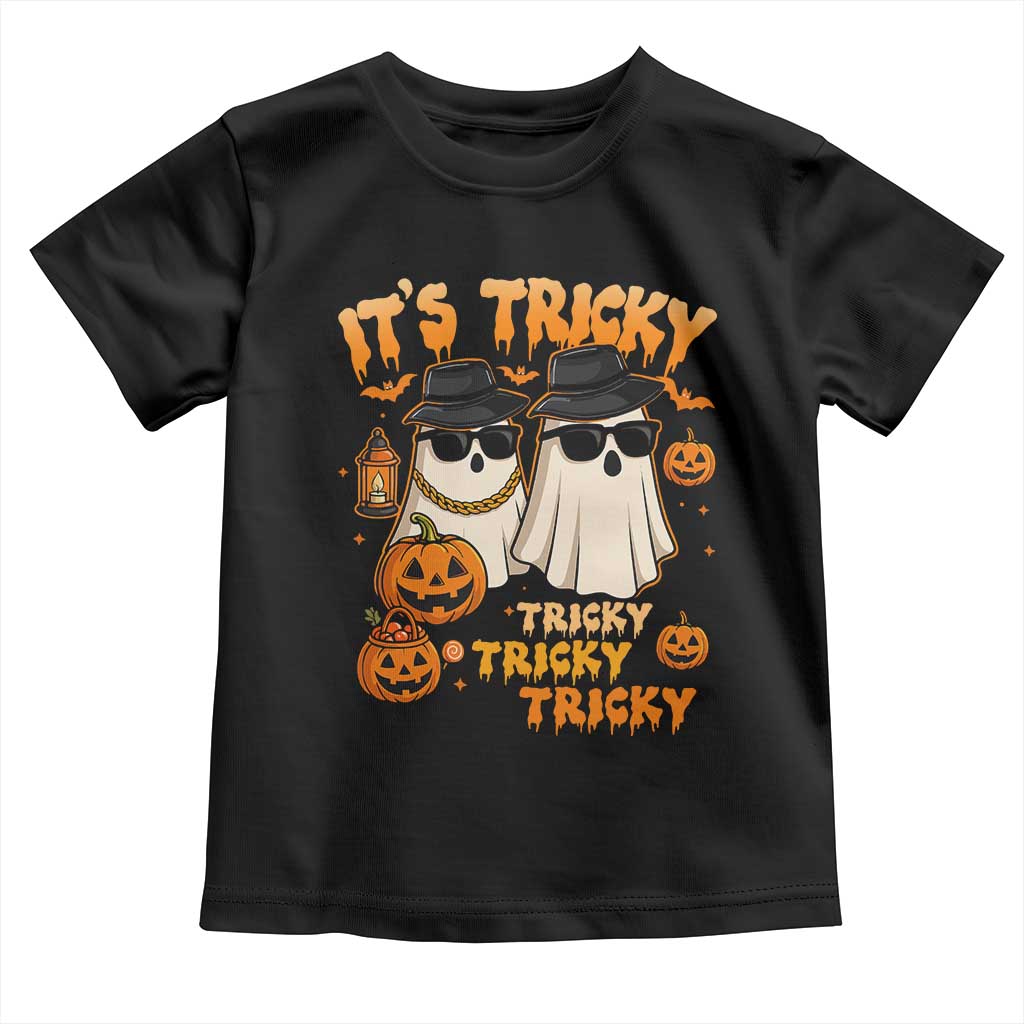 Funny Ghost Toddler T Shirt It's Tricky Tricky Tricky 90s Nostalgia Halloween Costume - Wonder Print Shop