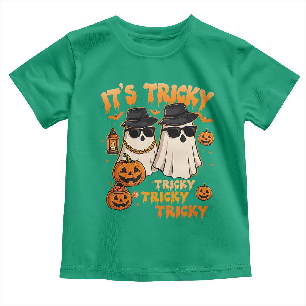 Funny Ghost Toddler T Shirt It's Tricky Tricky Tricky 90s Nostalgia Halloween Costume - Wonder Print Shop