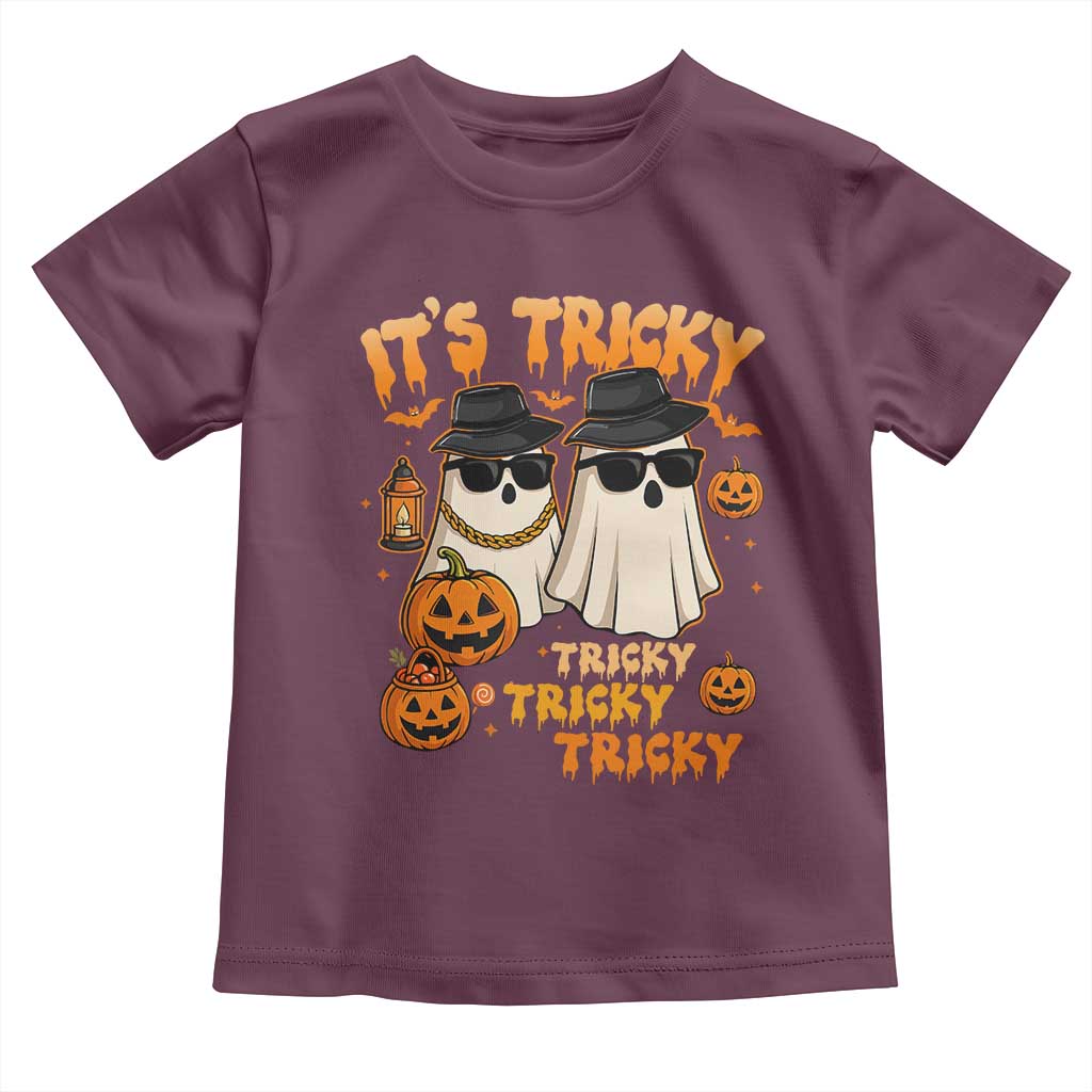 Funny Ghost Toddler T Shirt It's Tricky Tricky Tricky 90s Nostalgia Halloween Costume - Wonder Print Shop