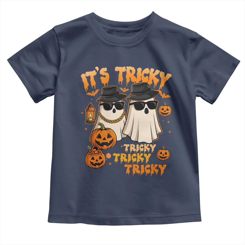 Funny Ghost Toddler T Shirt It's Tricky Tricky Tricky 90s Nostalgia Halloween Costume - Wonder Print Shop
