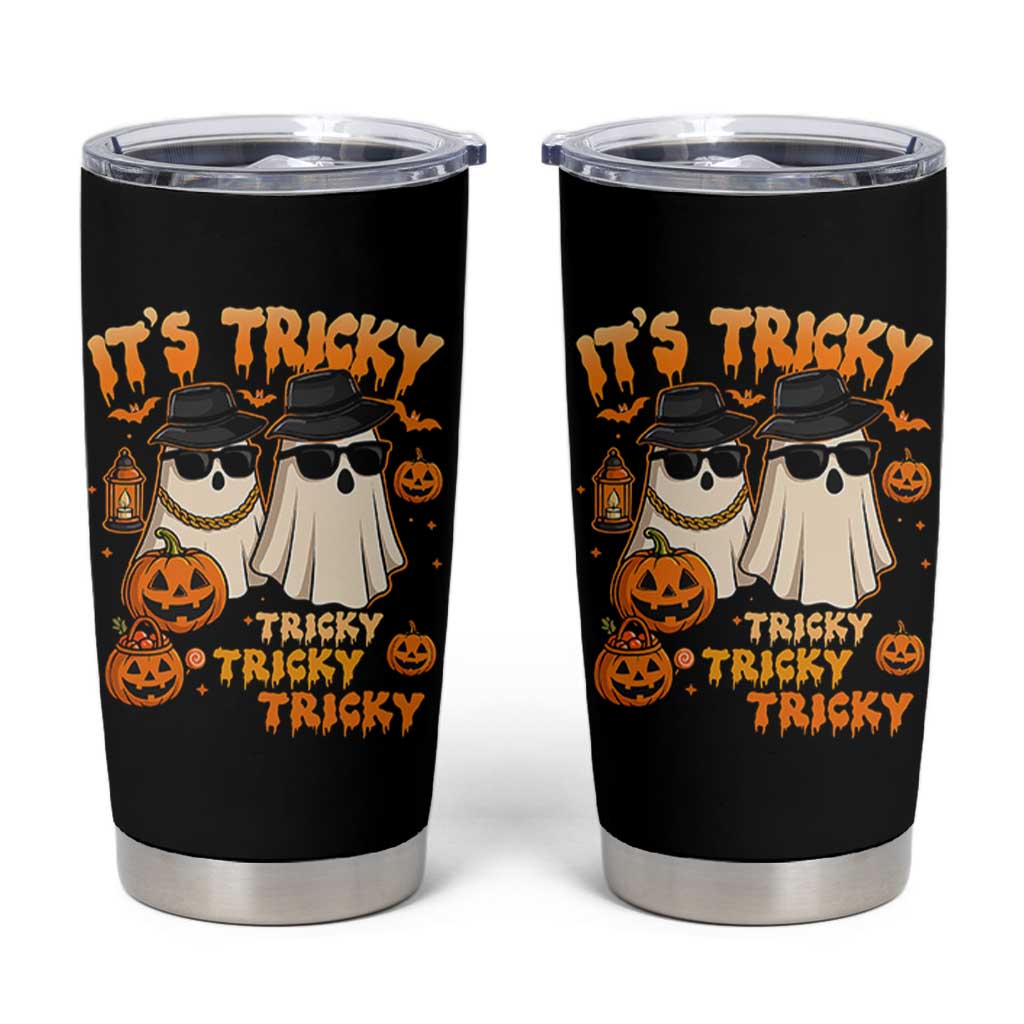 Funny Ghost Tumbler Cup It's Tricky Tricky Tricky 90s Nostalgia Halloween Costume - Wonder Print Shop
