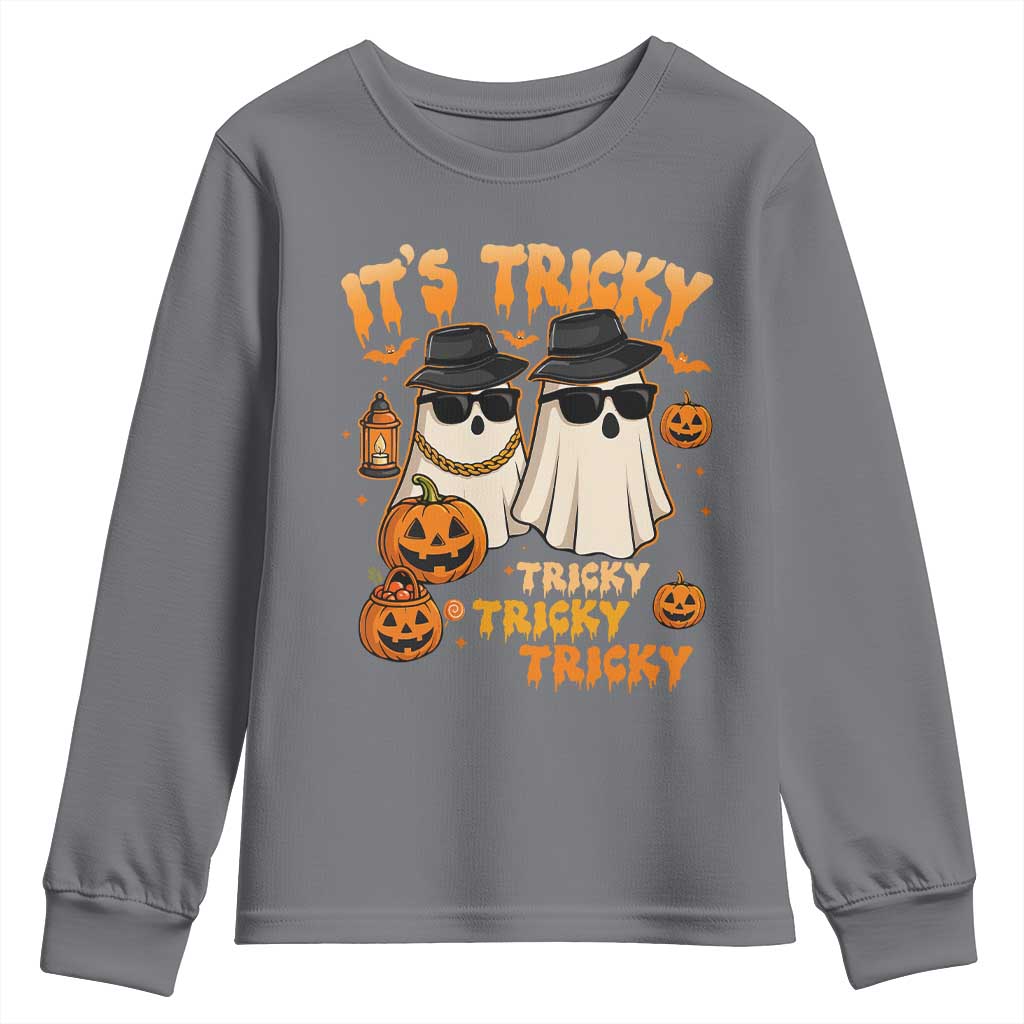 Funny Ghost Youth Sweatshirt It's Tricky Tricky Tricky 90s Nostalgia Halloween Costume - Wonder Print Shop