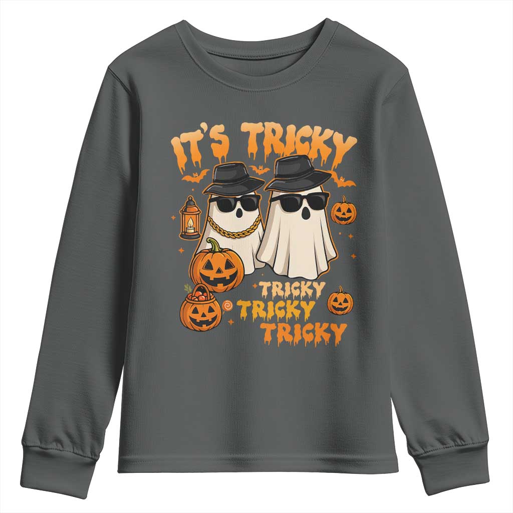 Funny Ghost Youth Sweatshirt It's Tricky Tricky Tricky 90s Nostalgia Halloween Costume - Wonder Print Shop