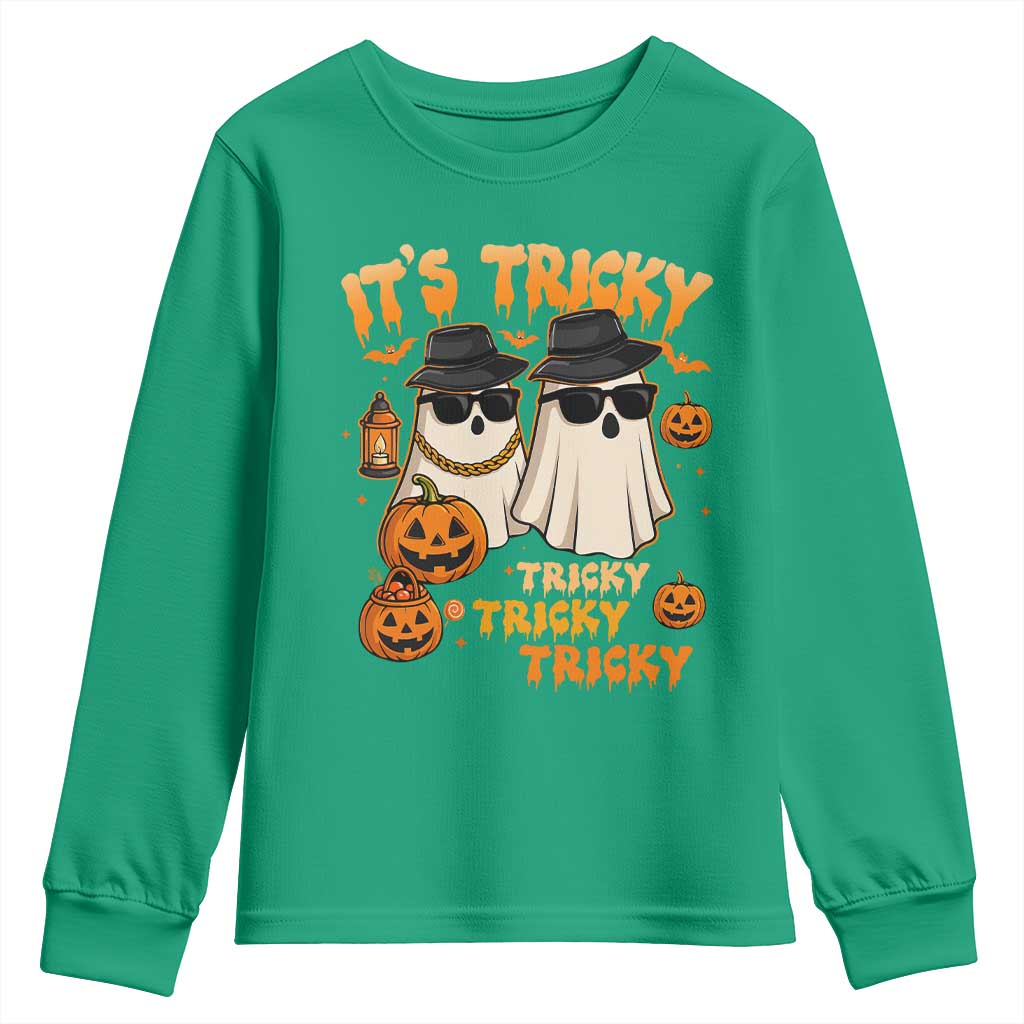Funny Ghost Youth Sweatshirt It's Tricky Tricky Tricky 90s Nostalgia Halloween Costume - Wonder Print Shop