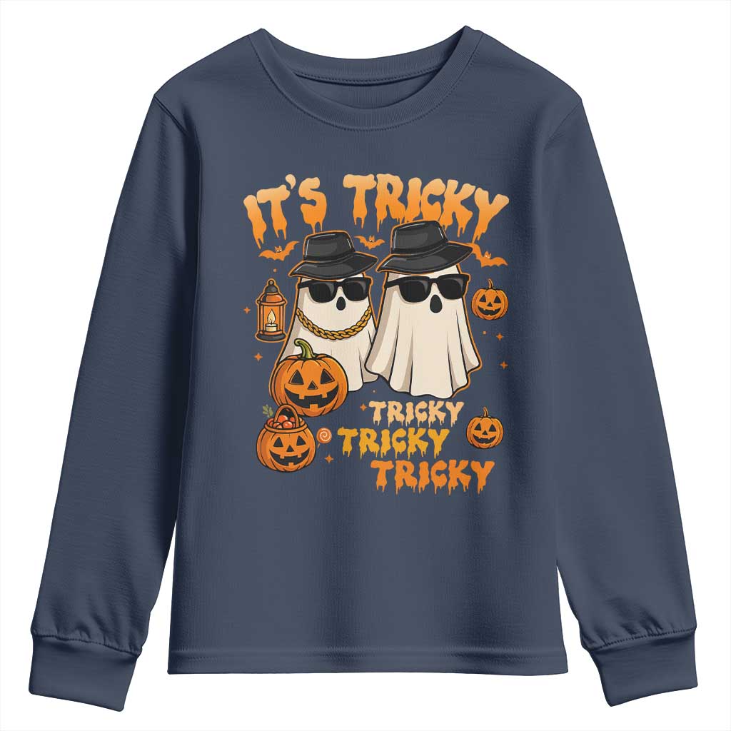 Funny Ghost Youth Sweatshirt It's Tricky Tricky Tricky 90s Nostalgia Halloween Costume - Wonder Print Shop