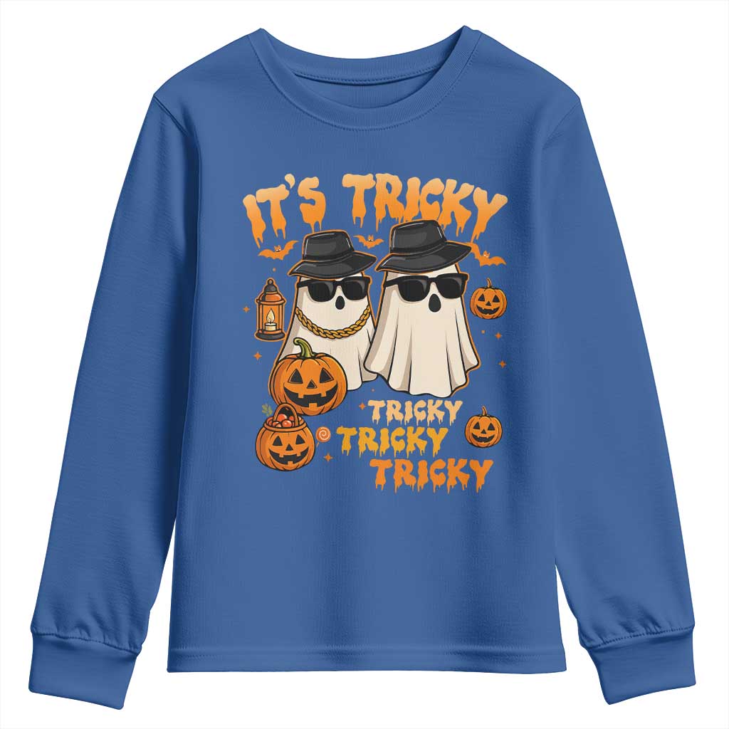 Funny Ghost Youth Sweatshirt It's Tricky Tricky Tricky 90s Nostalgia Halloween Costume - Wonder Print Shop
