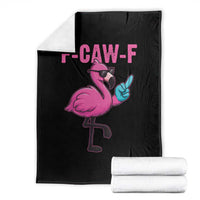 Funny F-Caw-F Flamingo Throw Blanket Adult Humor - Wonder Print Shop