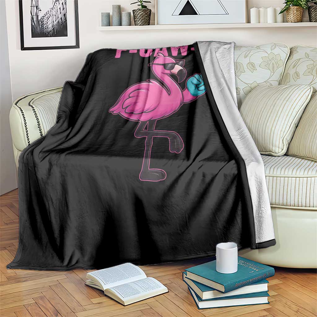 Funny F-Caw-F Flamingo Throw Blanket Adult Humor - Wonder Print Shop