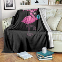 Funny F-Caw-F Flamingo Throw Blanket Adult Humor - Wonder Print Shop