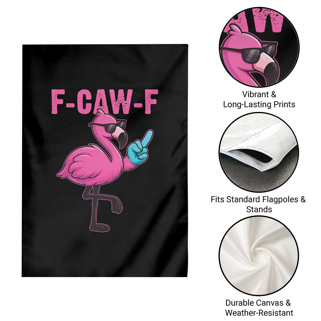 Funny F-Caw-F Flamingo Garden Flag Adult Humor - Wonder Print Shop
