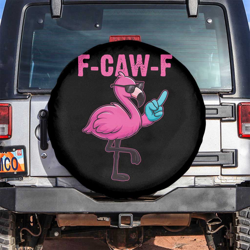 Funny F-Caw-F Flamingo Spare Tire Cover Adult Humor - Wonder Print Shop